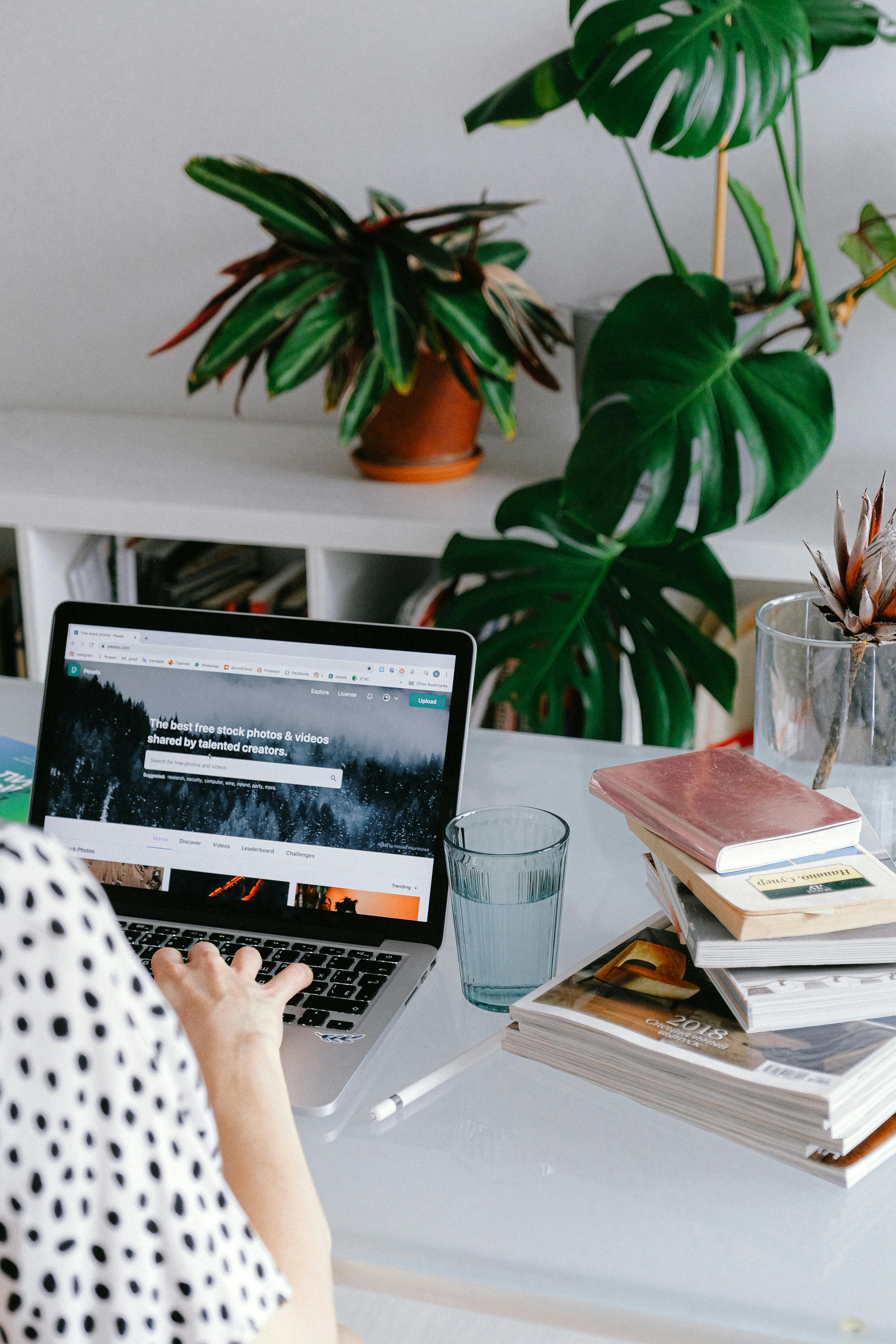 woman working at a laptop